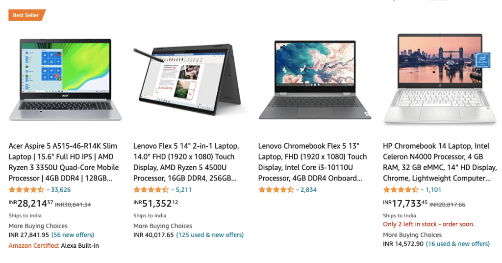 Amazon Laptop product reviews for increasing more conversions for the website. 