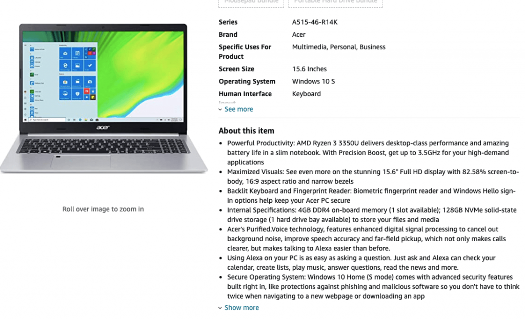SEO optimized product description of a laptop 